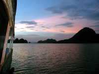 Sunset over Halong Bay